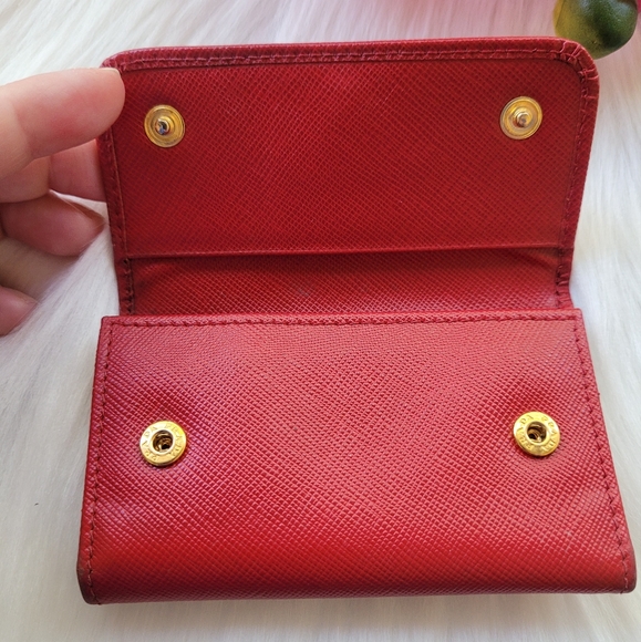 🔑 Prada Red Saffiano Leather 6 Key Holder - Picture 7 of 16